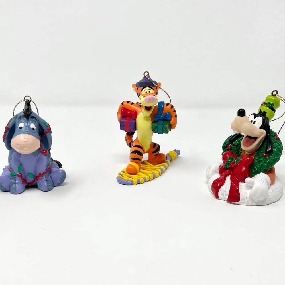 Vintage Disney Christmas Ornaments Set Eeyore Tigger Goofy Holiday Decor‎ Tree